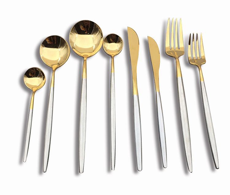24k gold stainless steel cutlery set 