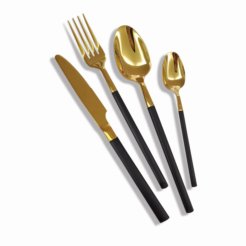 shinny polished gold cutlery set factory