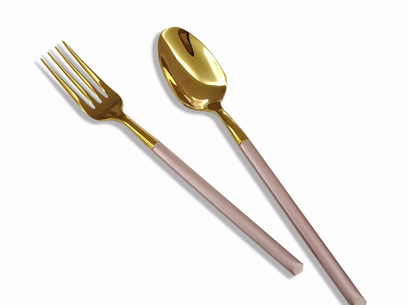 shinny polish gold cutlery set manufacturer